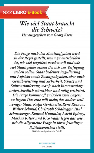 Wie viel Staat braucht die Schweiz? (E-Book)