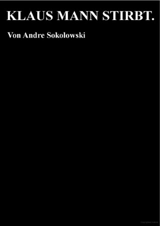 Andre Sokolowski: KLAUS MANN STIRBT.