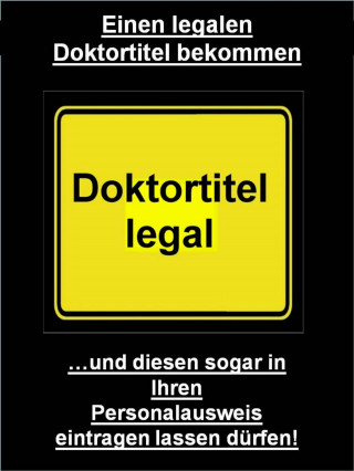 Martin Kobler: Einen legalen Doktortitel bekommen
