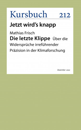 Mathias Frisch: Die letzte Klippe