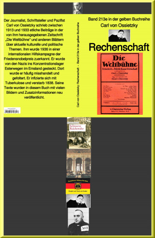 Carl von Ossietzky: Rechenschaft – Band 213e in der gelben Buchreihe – bei Jürgen Ruszkowski