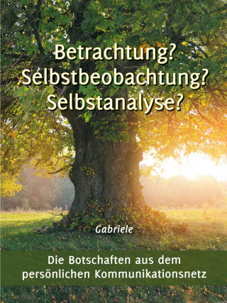 Gabriele: Betrachtung? Selbstbeobachtung? Selbstanalyse?