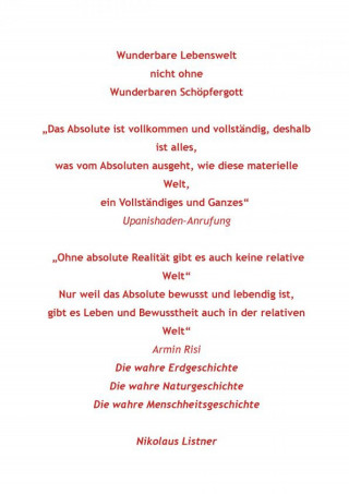 Nikolaus Listner: Wunderbare Lebenswelt nicht ohne wunderbaren Schöpfergott