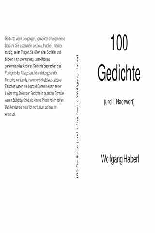 Wolfgang Haberl: 100 Gedichte (und 1 Nachwort)