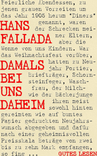 Hans Fallada: Damals bei uns daheim