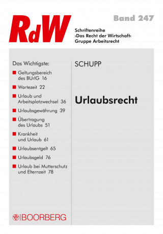 Antje Schupp: Urlaubsrecht