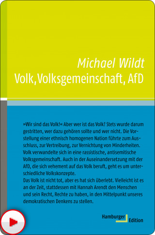 Michael Wildt: Volk, Volksgemeinschaft, AfD