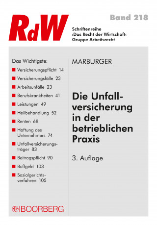 Horst Marburger: Die Unfallversicherung in der betrieblichen Praxis