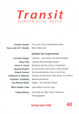 Ulrich K. Preuß, Claus Offe, Timothy Snyder: Transit 40. Europäische Revue