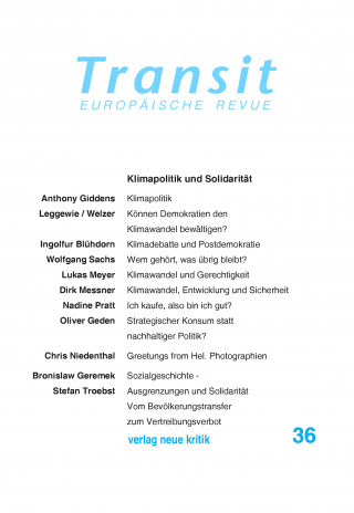Anthony Giddens, Lukas Meyer, Stefan Troebst: Transit 36. Europäische Revue