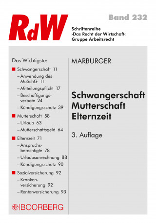 Horst Marburger: Schwangerschaft - Mutterschaft - Elternzeit