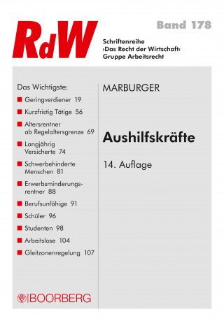 Horst Marburger: Aushilfskräfte