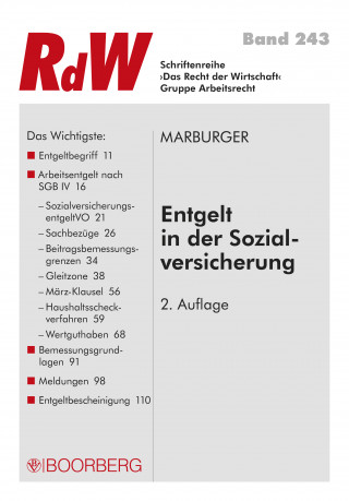 Horst Marburger: Entgelt in der Sozialversicherung
