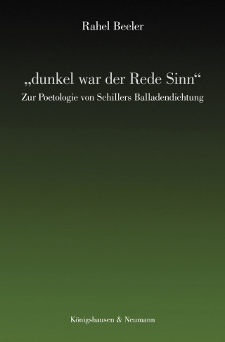 Rahel Beeler: "dunkel war der Rede Sinn"