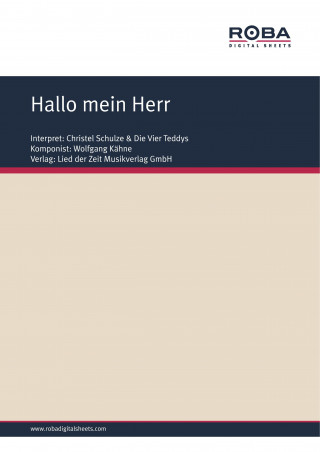 Wolfgang Kähne, Ursula Upmeier, Wolfram Schöne: Hallo mein Herr