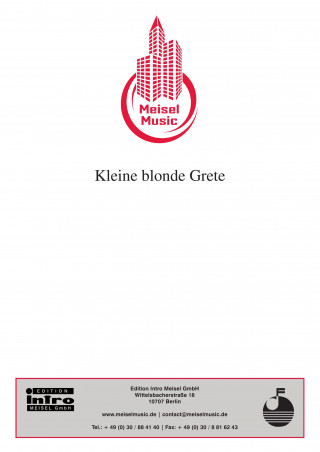 Willi Kollo, Hans Pflanzer: Kleine blonde Grete