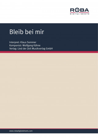 Wolfgang Kähne, Ursula Upmeier: Bleib bei mir