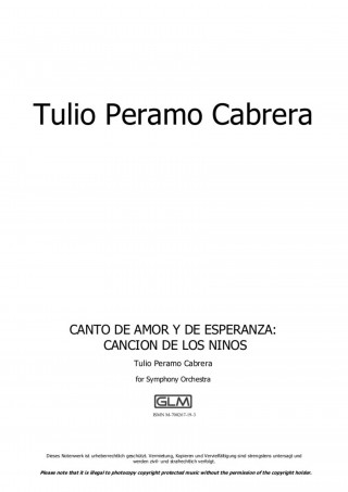 Tulio Peramo Cabrera: Canto de amor y de esperanza: Canción de los niños