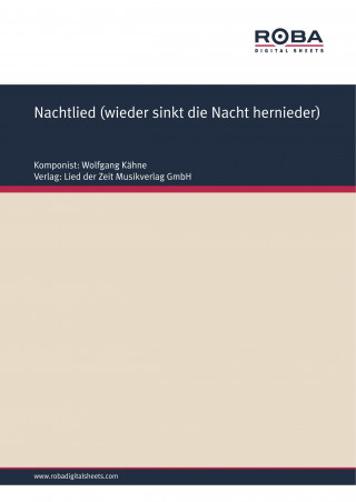 Wolfgang Kähne, Jochen Petersdorf: Nachtlied (wieder sinkt die Nacht hernieder)