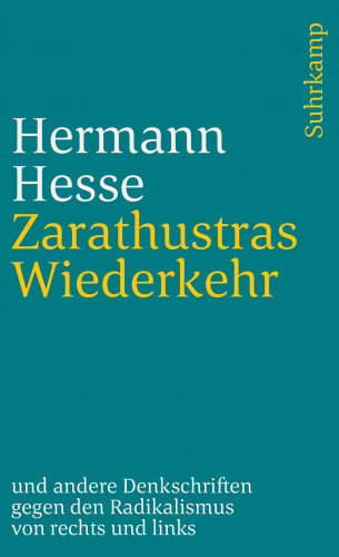 Hermann Hesse: Zarathustras Wiederkehr
