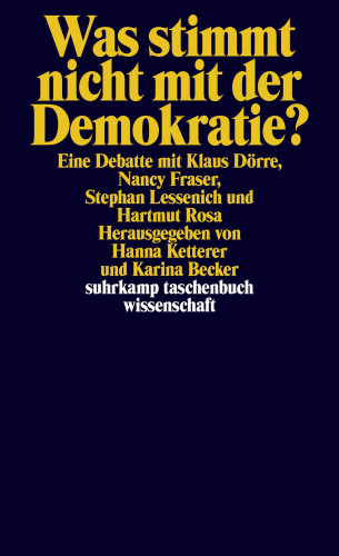Klaus Dörre, Nancy Fraser, Stephan Lessenich, Hartmut Rosa: Was stimmt nicht mit der Demokratie?