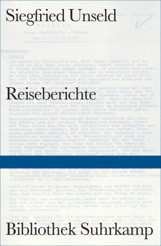 Siegfried Unseld: Reiseberichte