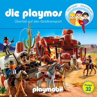 David Bredel, Florian Fickel: Die Playmos - Das Original Playmobil Hörspiel, Folge 32: Überfall auf den Goldtransport