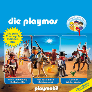 David Bredel, Florian Fickel: Die Playmos - Das Original Playmobil Hörspiel, Die große Cowboy- und Indianer-Box, Folgen 21, 32, 35